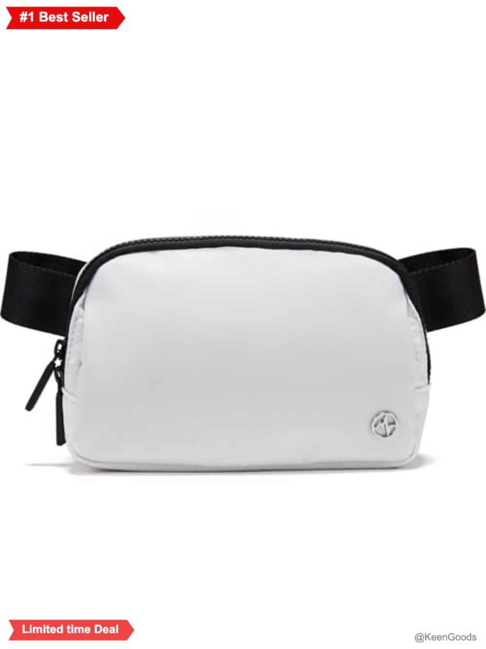Nylon Fanny Pack Crossbody Bag Two-Way Zipper Adjustable Belt